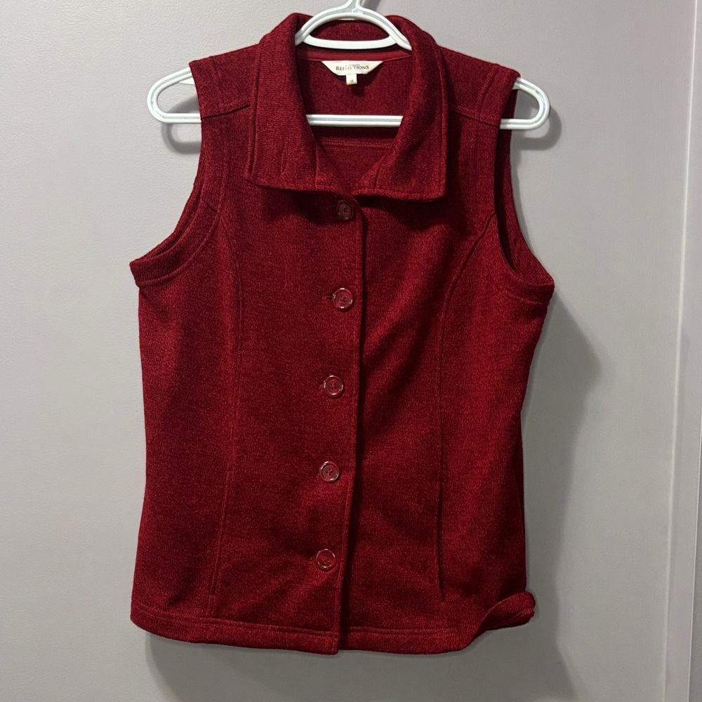 Northern Reflections Red Sweater Vest Cottagecore Grandpa Core Medium